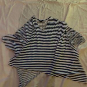 Chico's Blue and White Striped Top